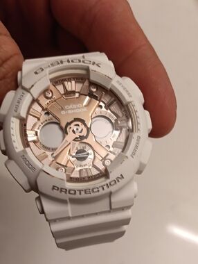 Casio G-Shock White with Rose Gold Dial